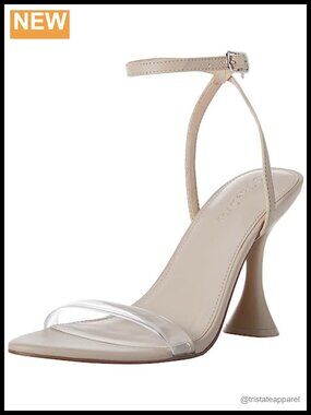 Women's Lina Trend Heel Sandal Faux Leather Two Strap Heels